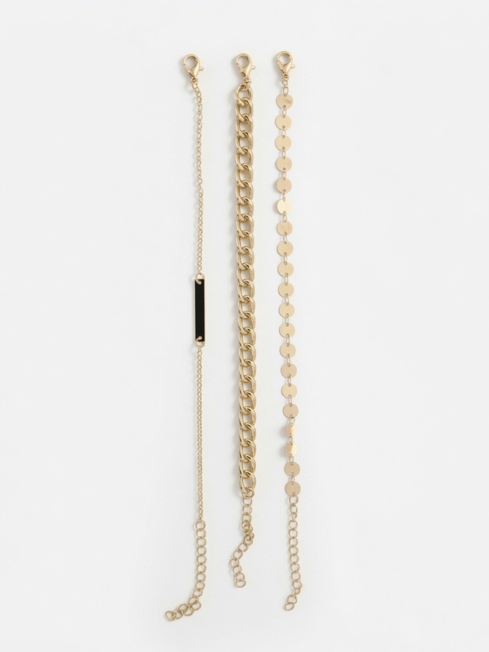 Gold-Tone Chain Bracelet Set – 3 Pieces